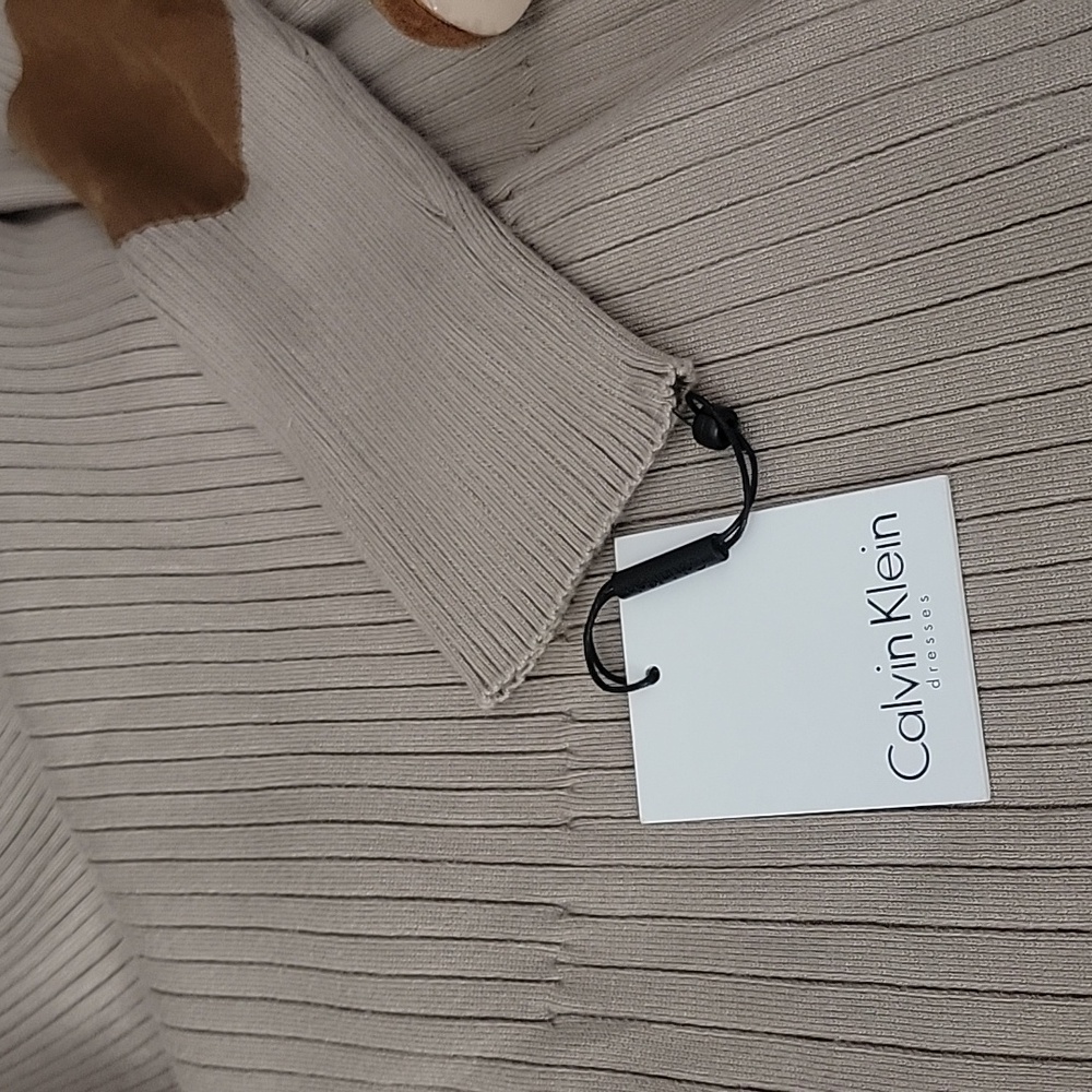 Calvin Klein Sweater Dress with suede elbow patches - Picture 3 of 4